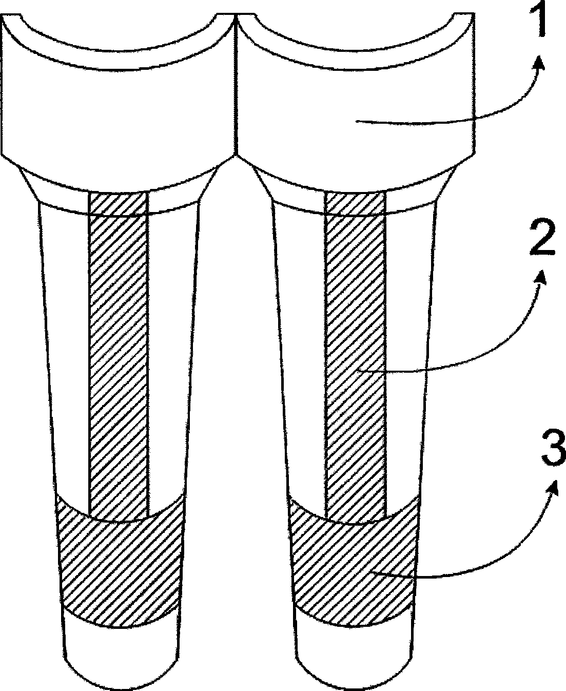 Electrode guiding wire slurry outside an oxygen sensor and manufacturing method thereof