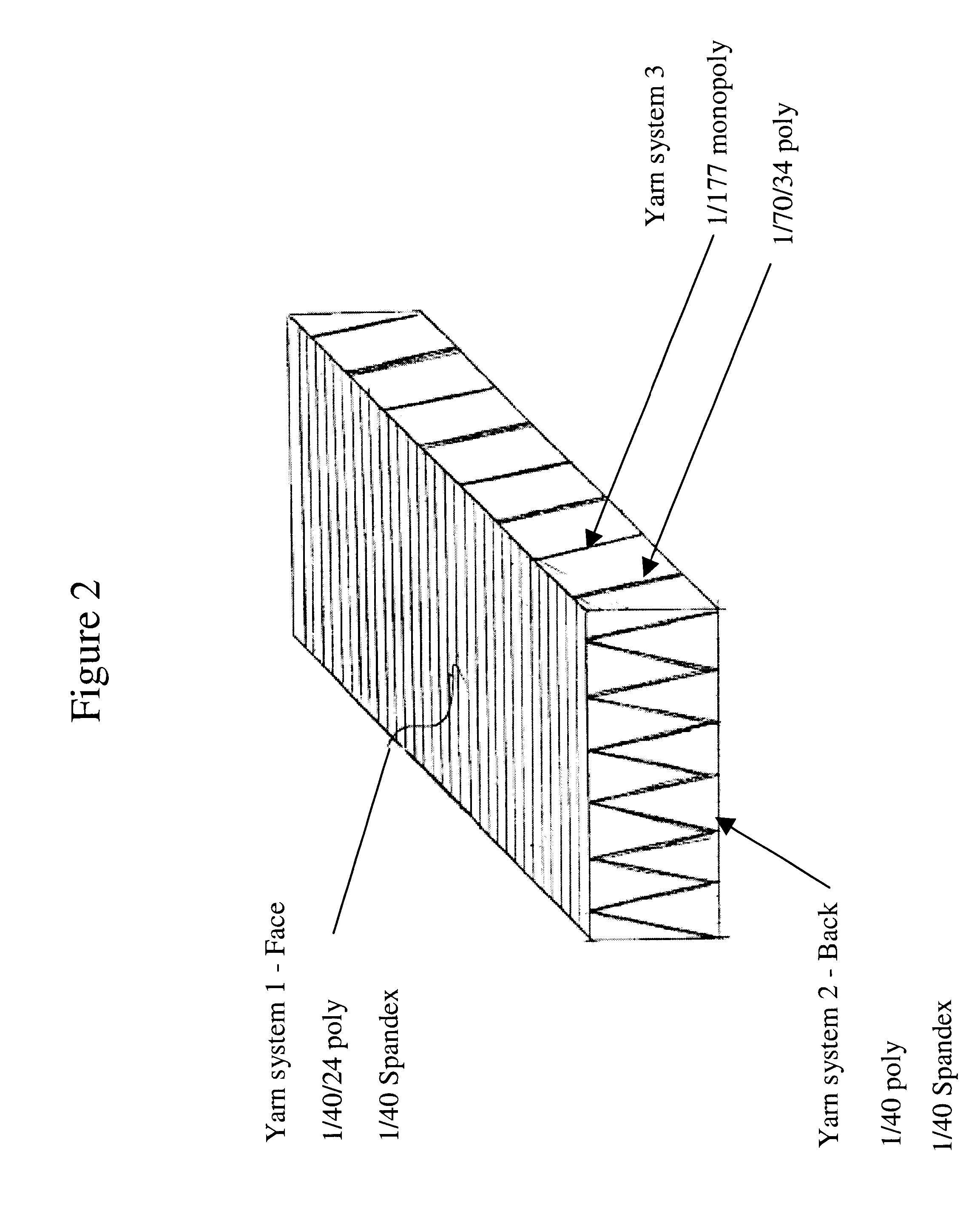 Knitted stretch spacer material and method of making