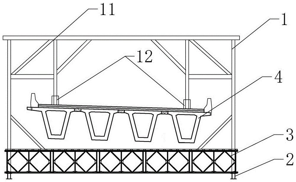 Construction method for hanging type protective scaffolding