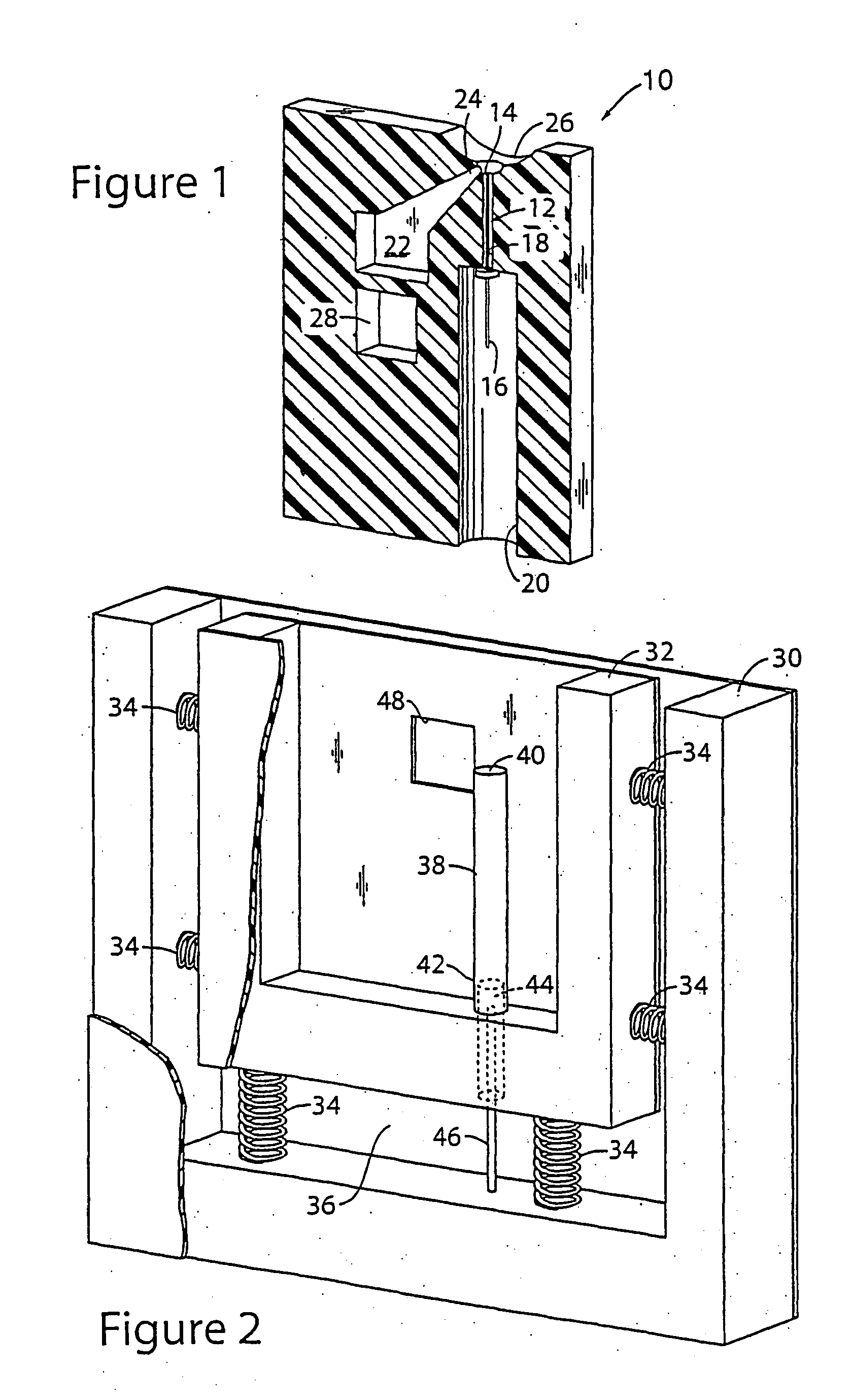 Method and apparatus for lancet launching device intergrated onto a blood-sampling cartridge