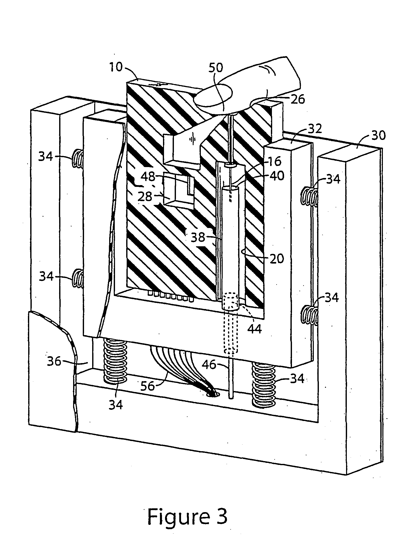 Method and apparatus for lancet launching device intergrated onto a blood-sampling cartridge