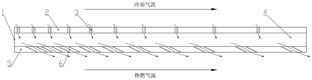 A variable-hole row-spacing impingement film cooling structure for the nozzle wall