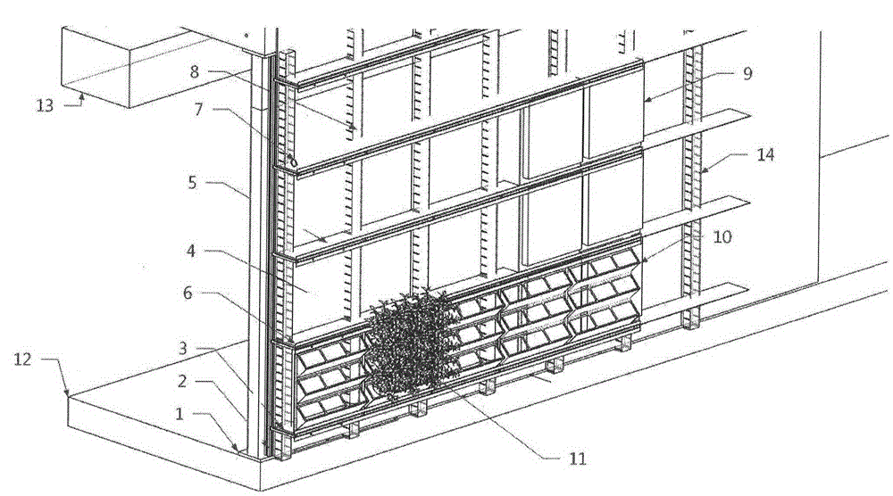 Assembly type plant wall provided with air purifying system and integrated with building