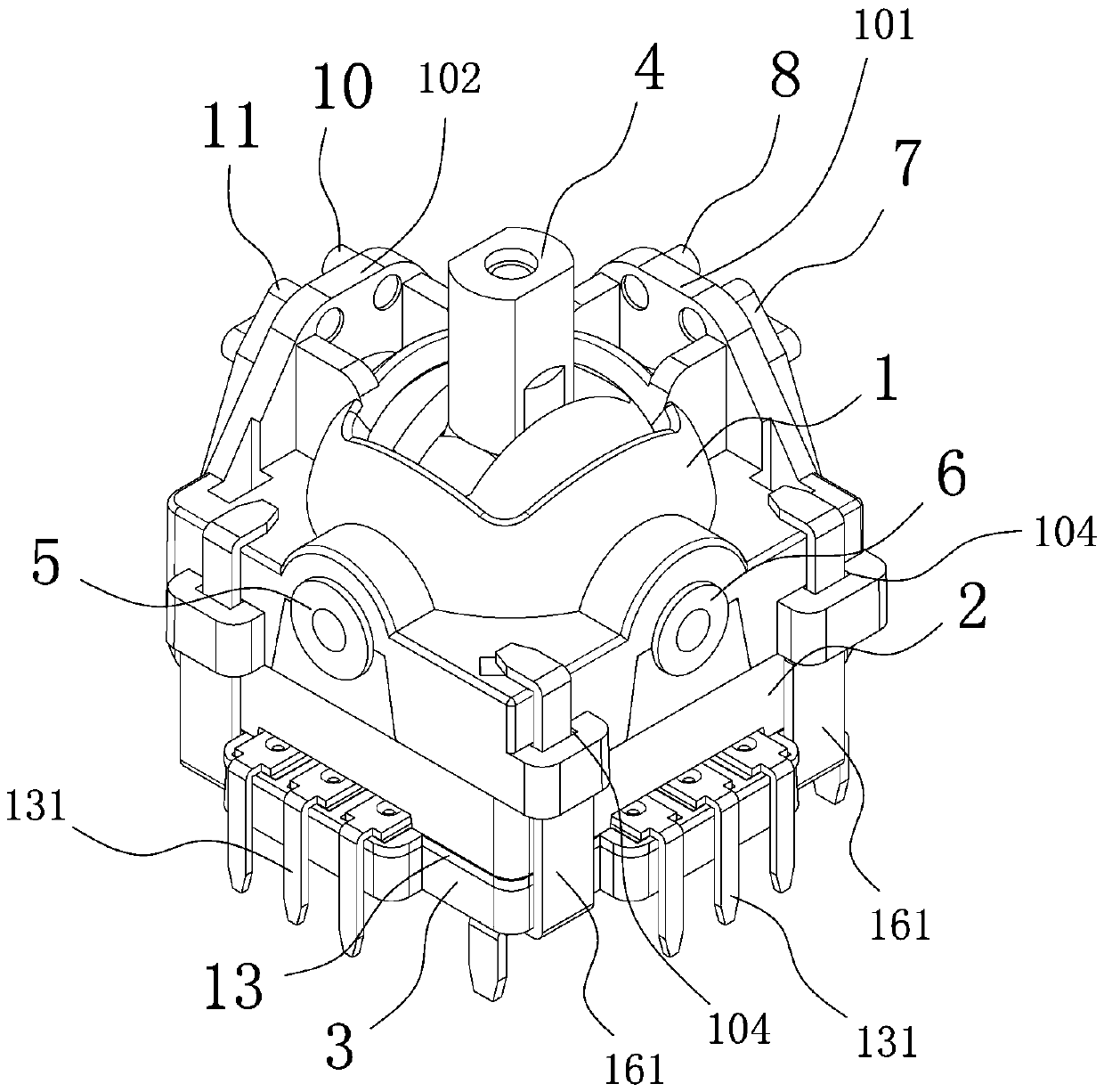 Rocker potentiometer