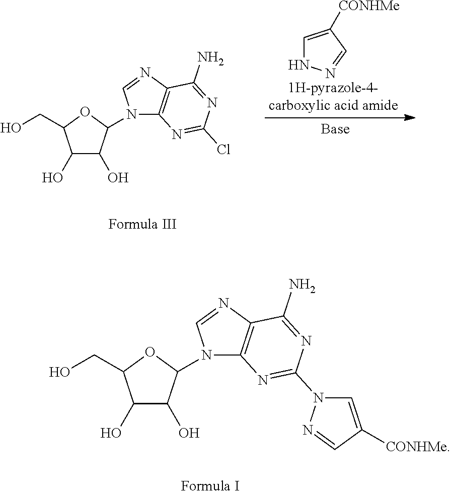 Process for the preparation of (1-{9-[(4S, 2R, 3R, 5R)-3, 4-dihydroxy-5-(hydroxymethyl)oxolan-2-yl)-6-aminopurin-2-yl}pyrazole-4-yl)-N-methylcarboxamide