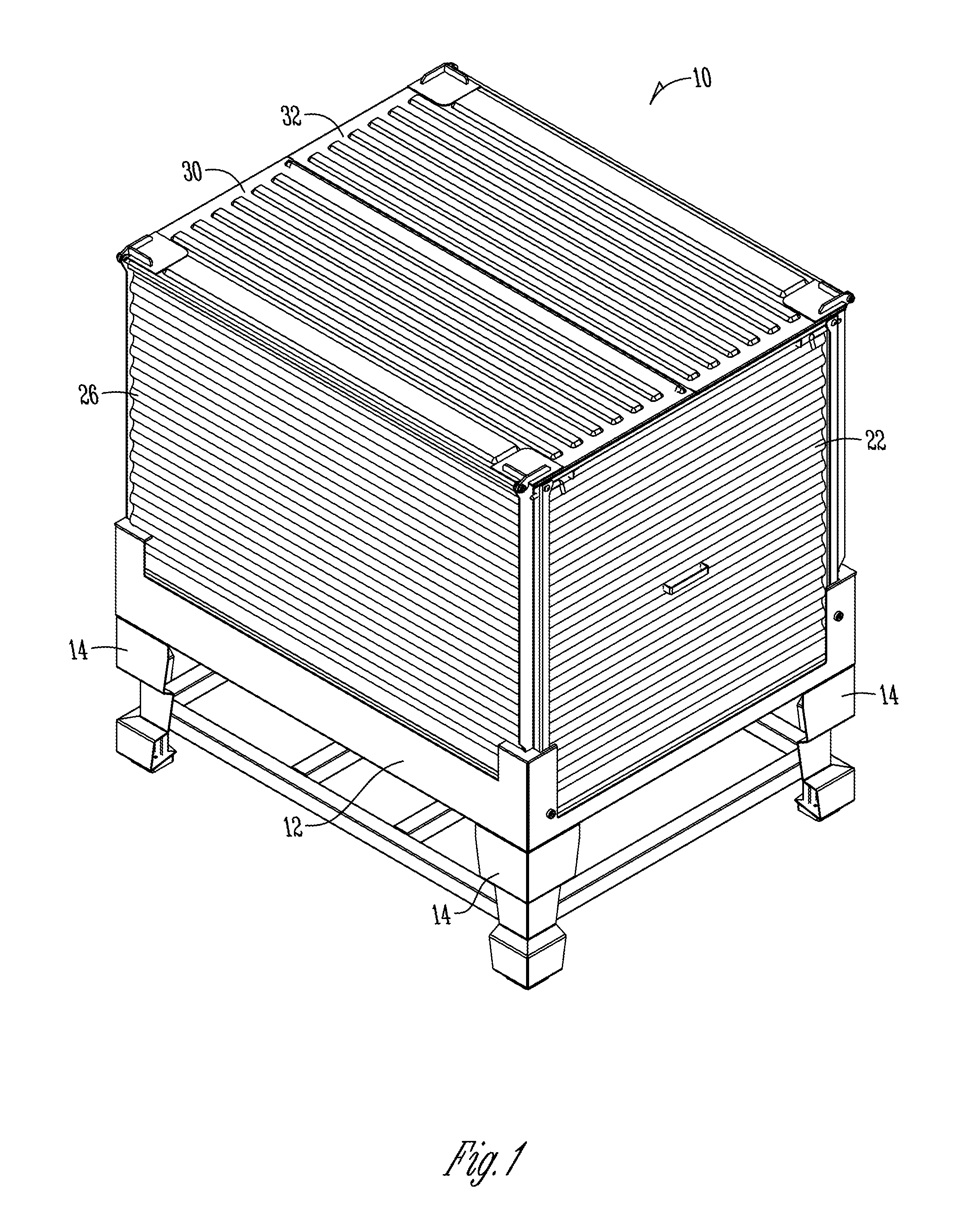 Folding seed box with fork lift base