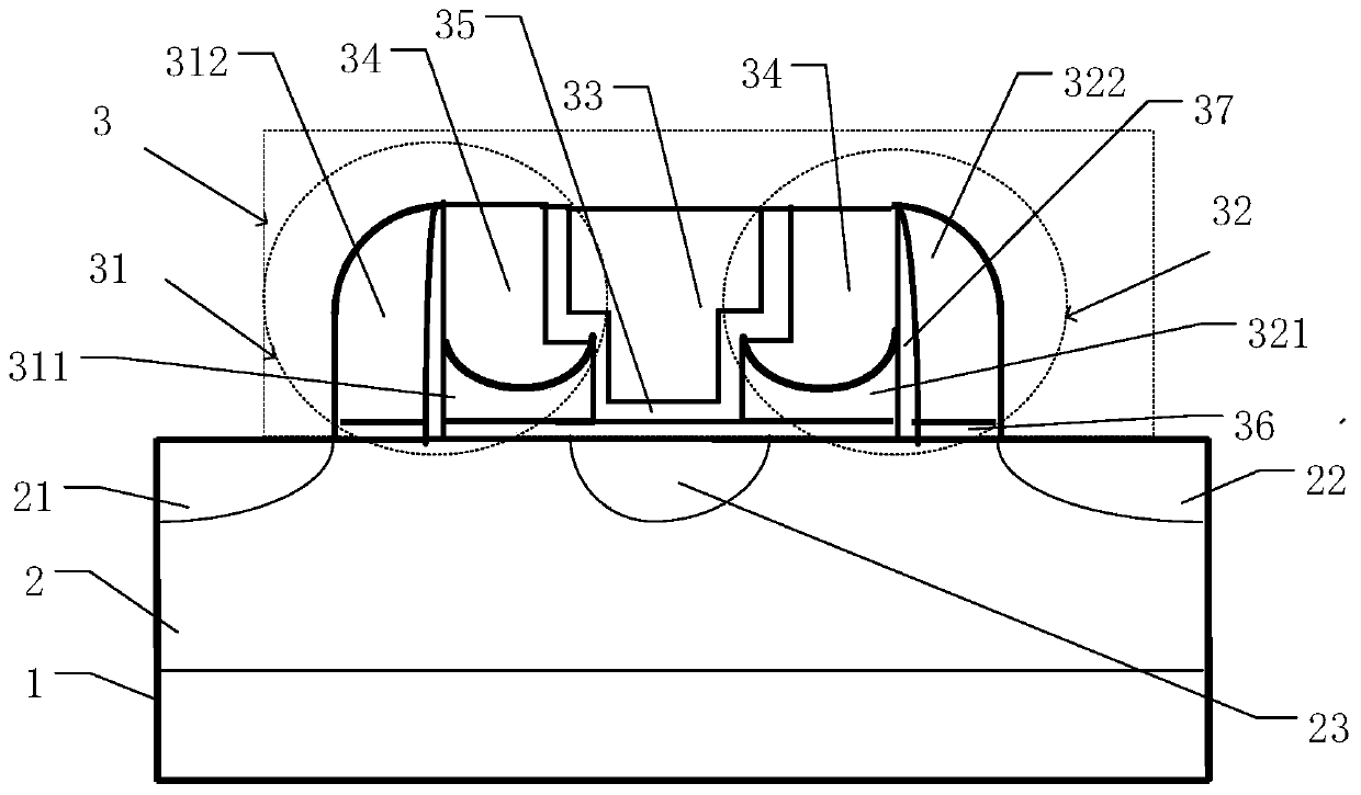 Flash memory cell, flash memory array and method of operation thereof