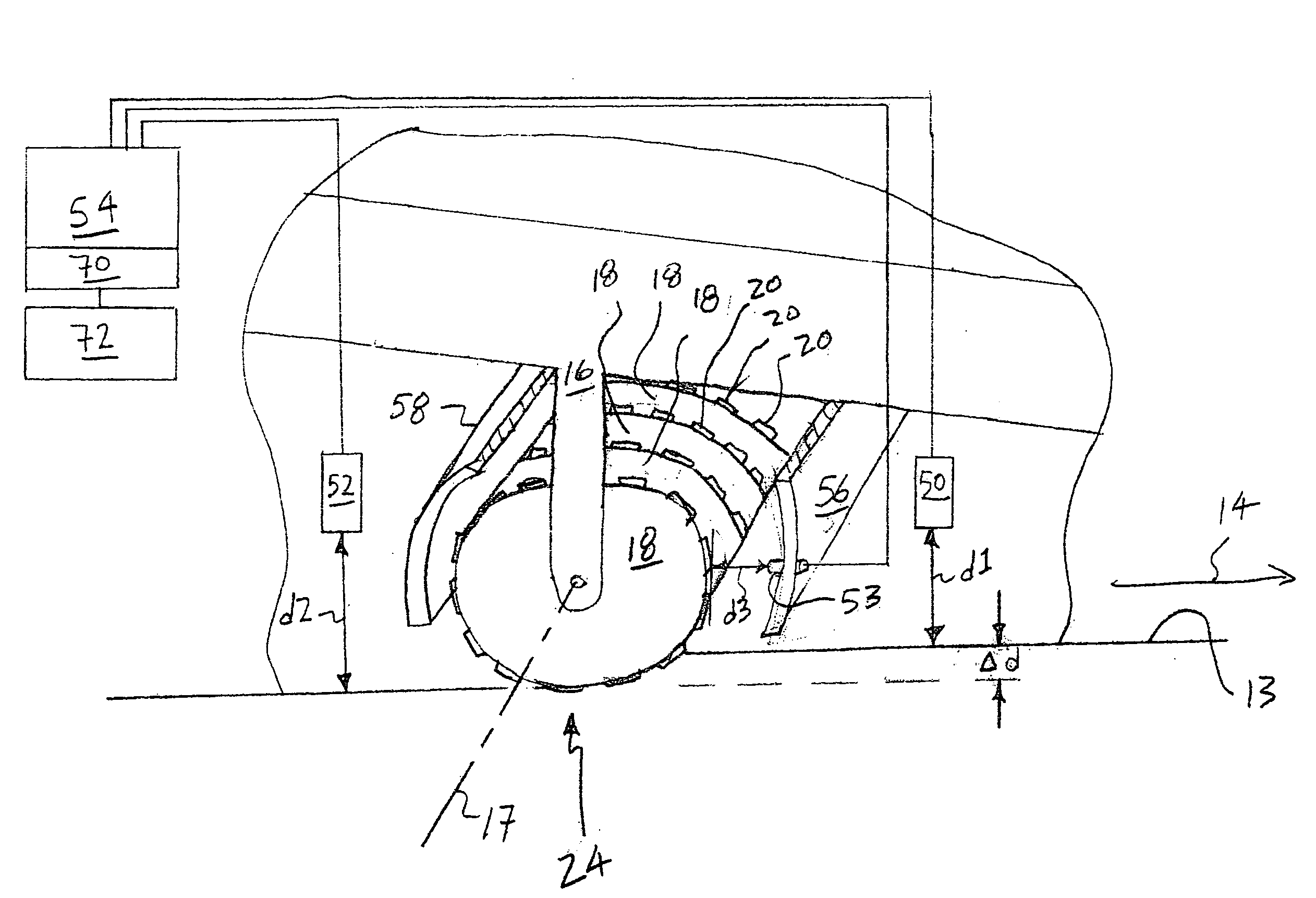 Roadway grinding/cutting apparatus and monitoring system