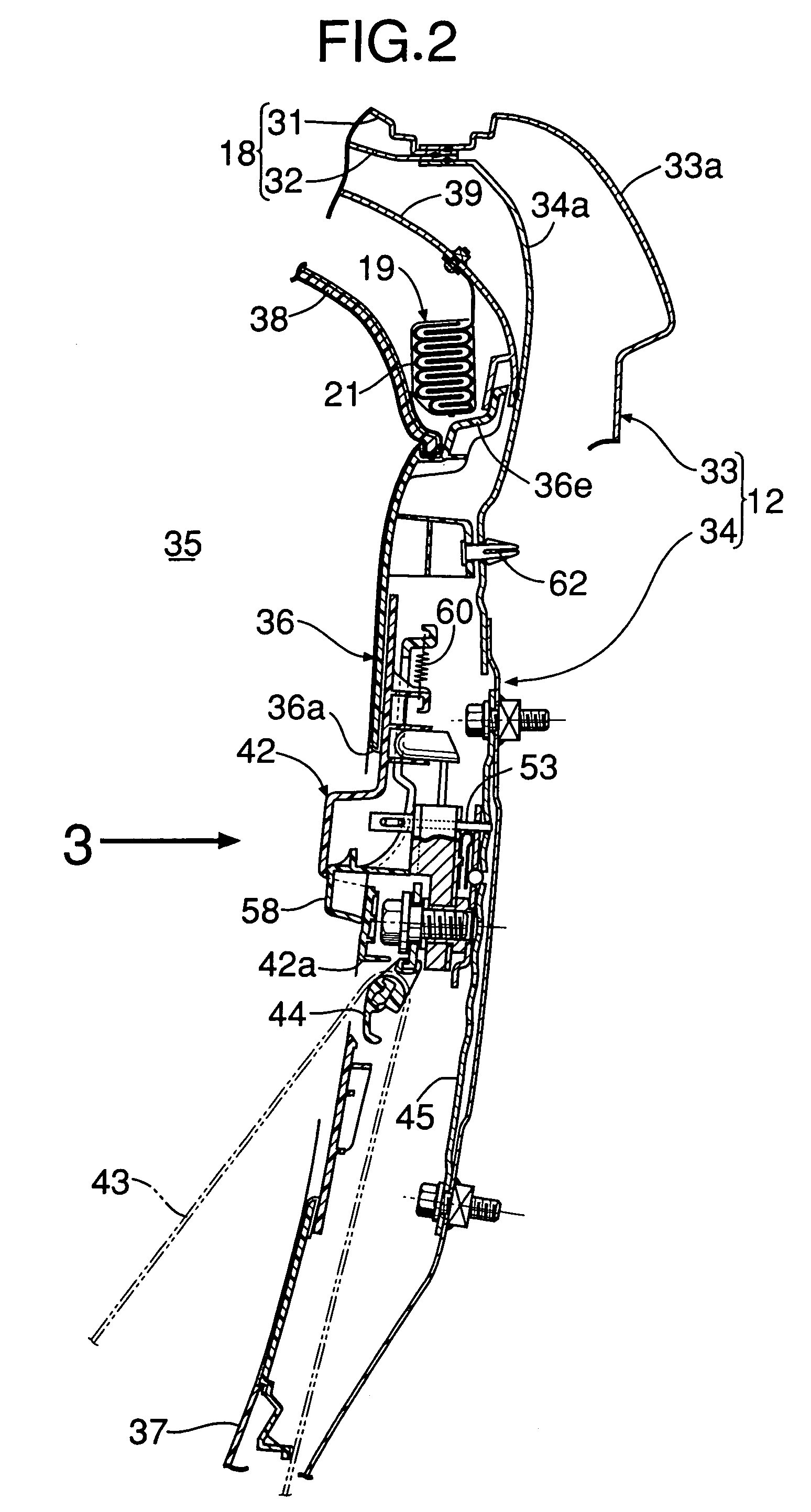 Adjustment structure of seat belt device in vehicle