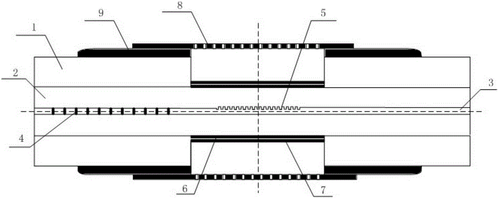 Bragg grating biochemical sensor at interface of fiber core and cladding