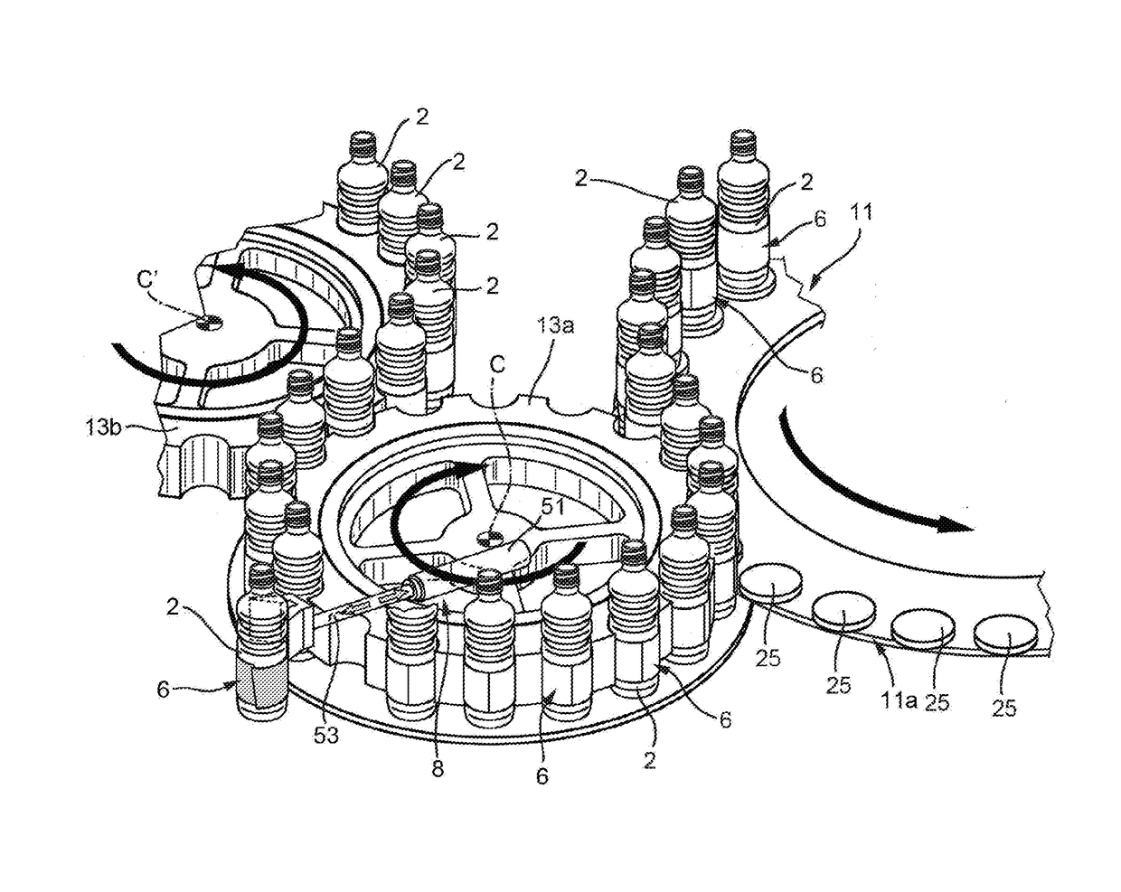 Method and apparatus for handling receptacles