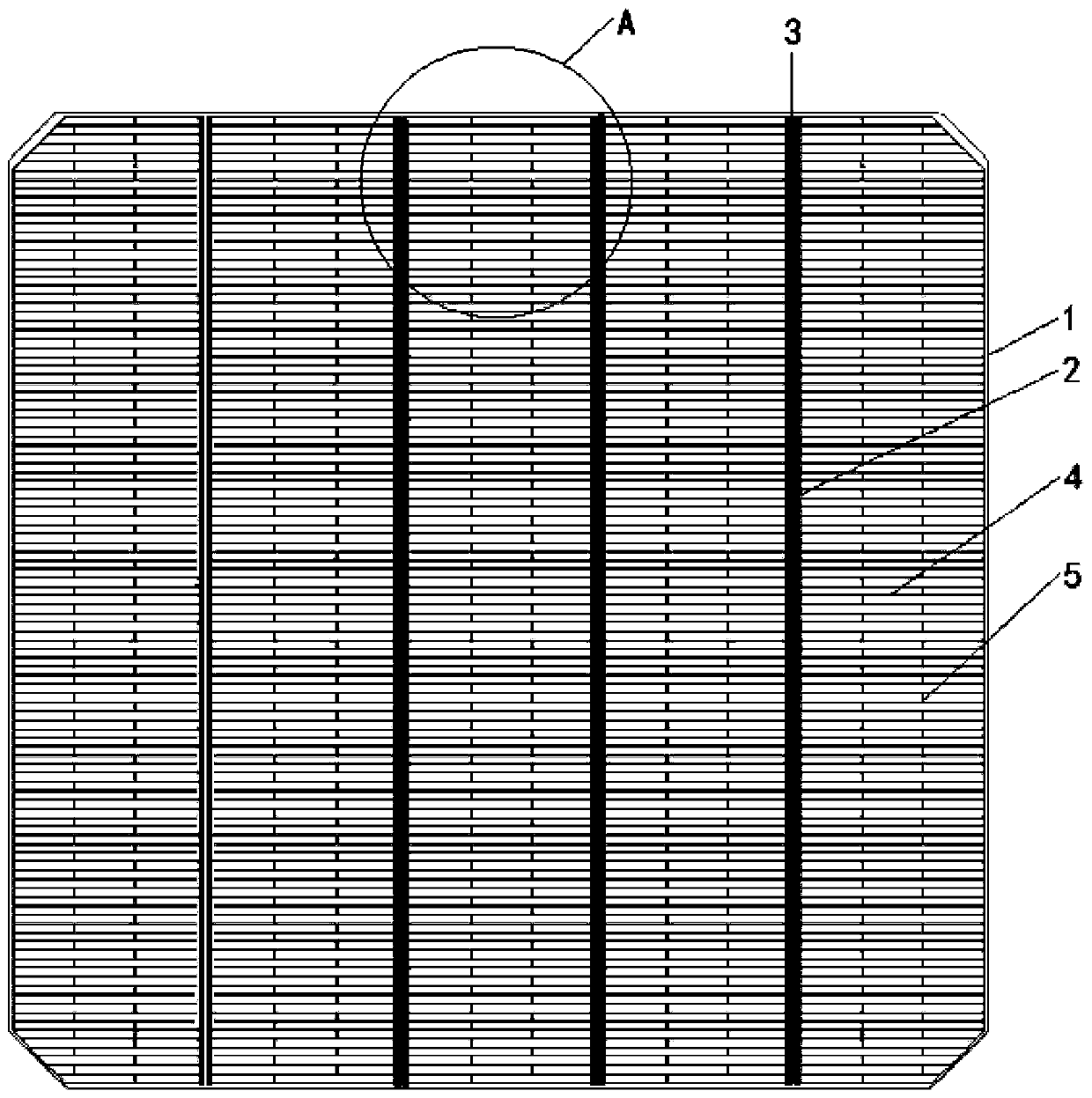 Screen printing plate structure of monocrystalline silicon solar cell