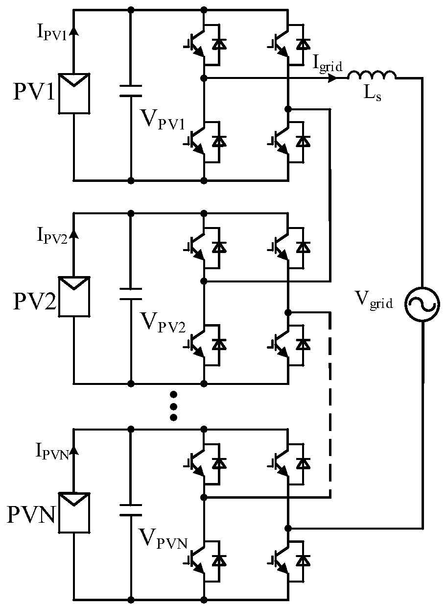 Virtual synchronous control method for cascaded inverter based on unit active power standby