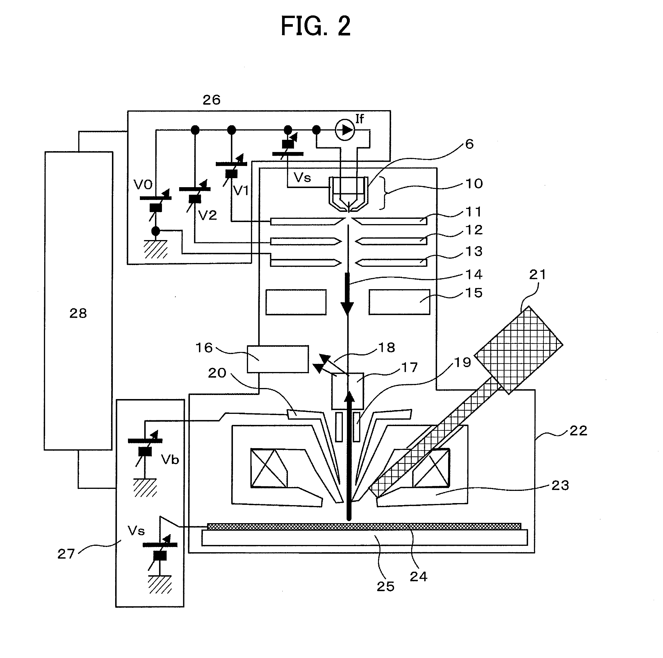 Electron beam device and electron beam application device using the same