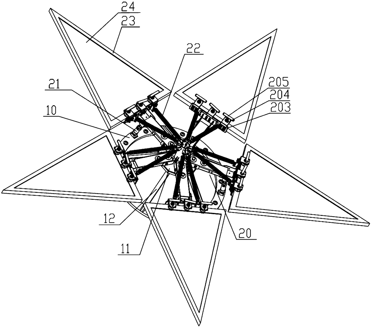 Solar power replenishing device for communication base station