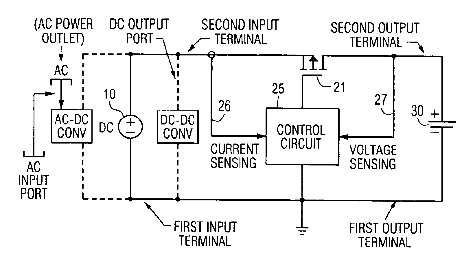 Li-ion/Li-polymer battery charger configured to be DC-powered from multiple types of wall adapters