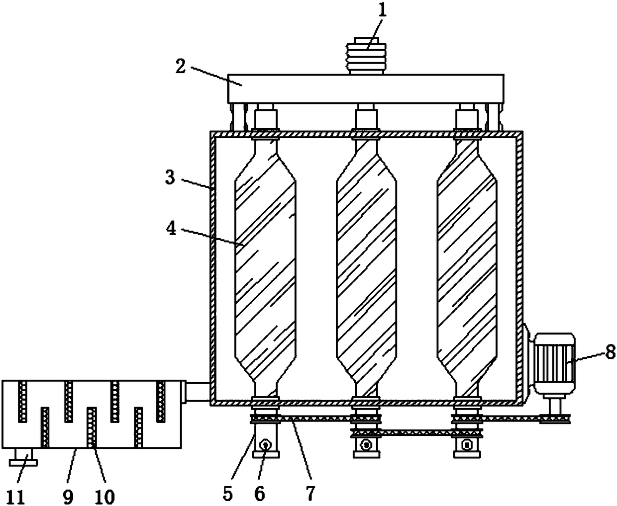 Wastewater centrifugal treatment device