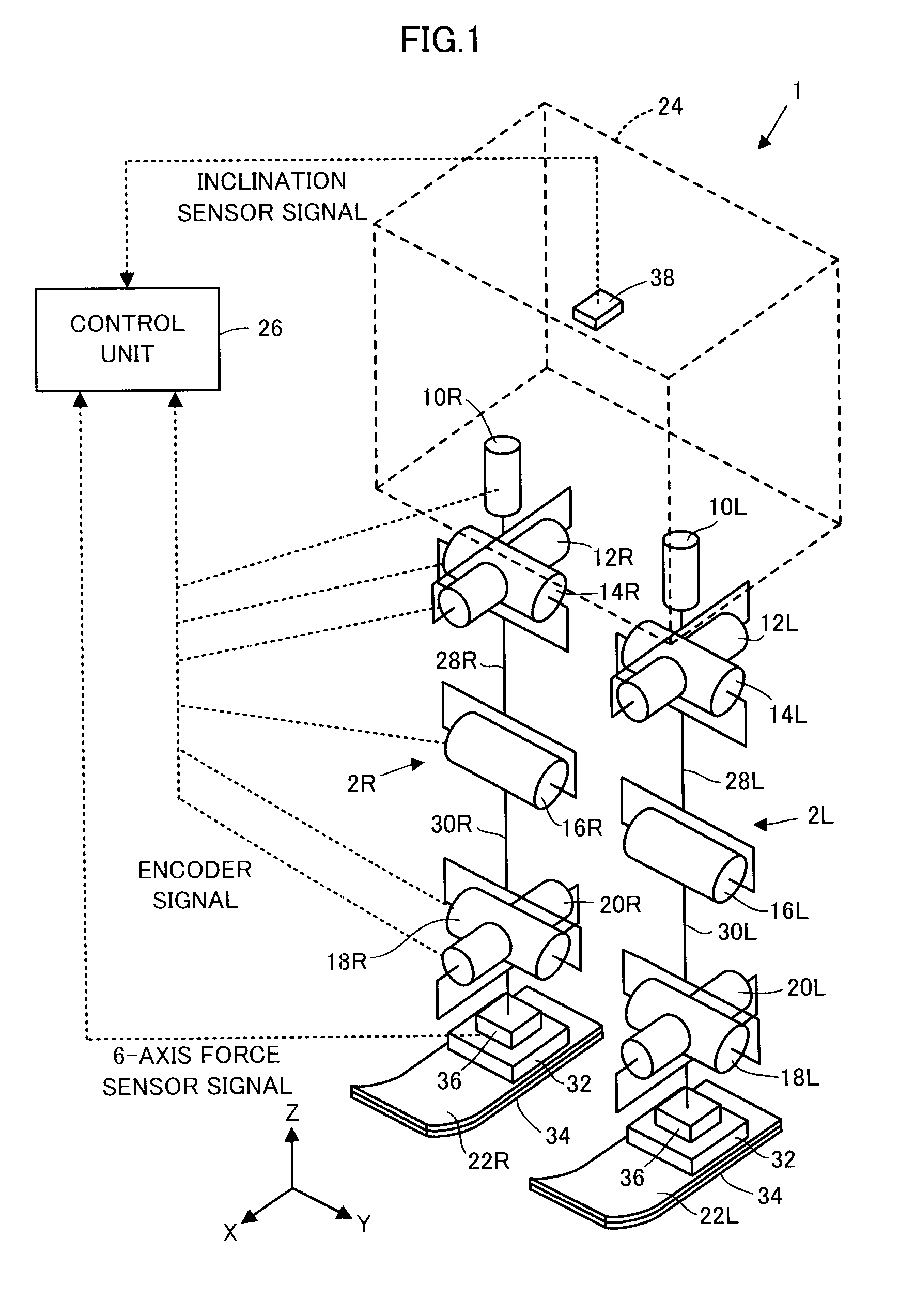 Control device and gait generating device for bipedal mobile robot