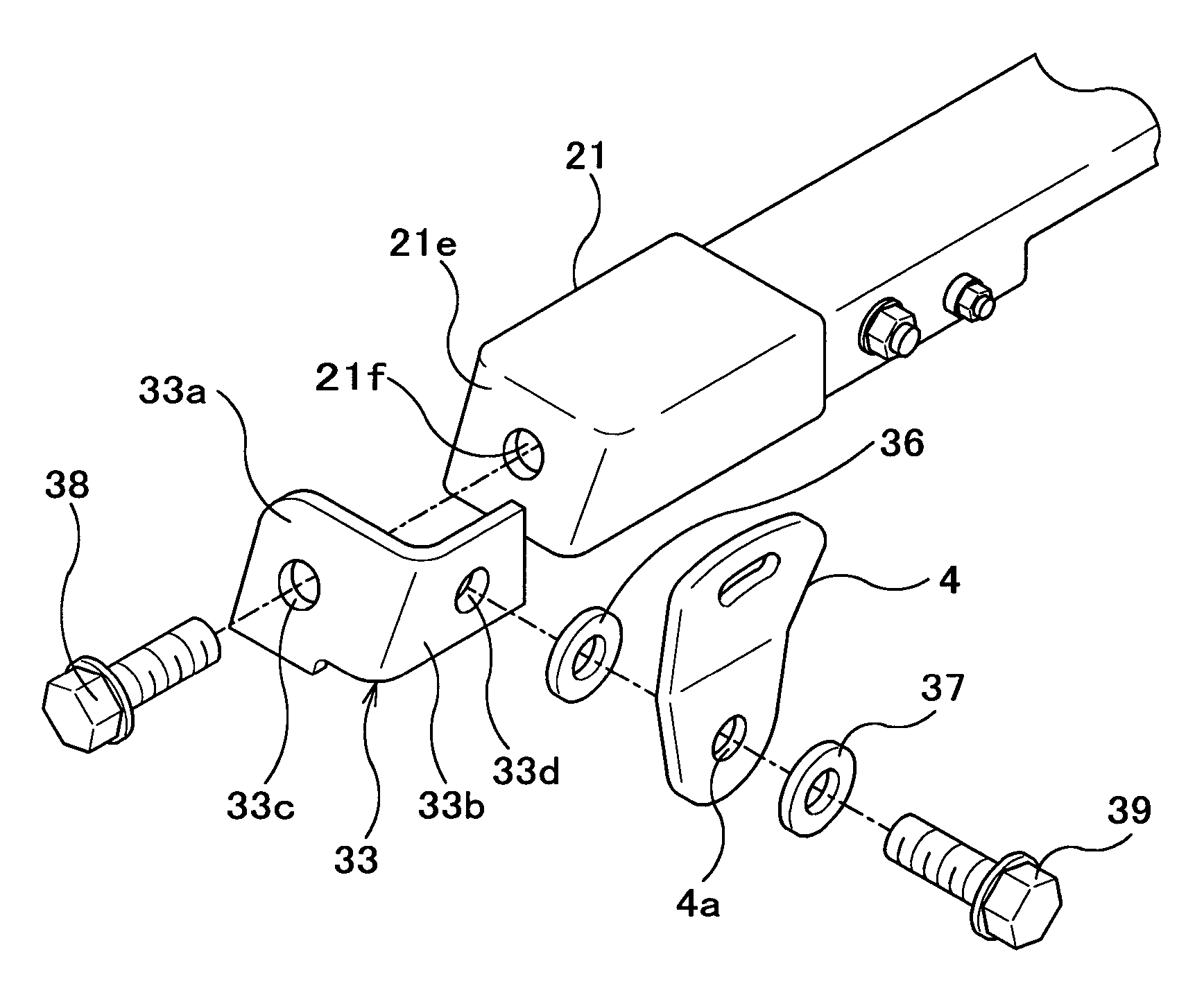 Attaching structure for a seatbelt apparatus