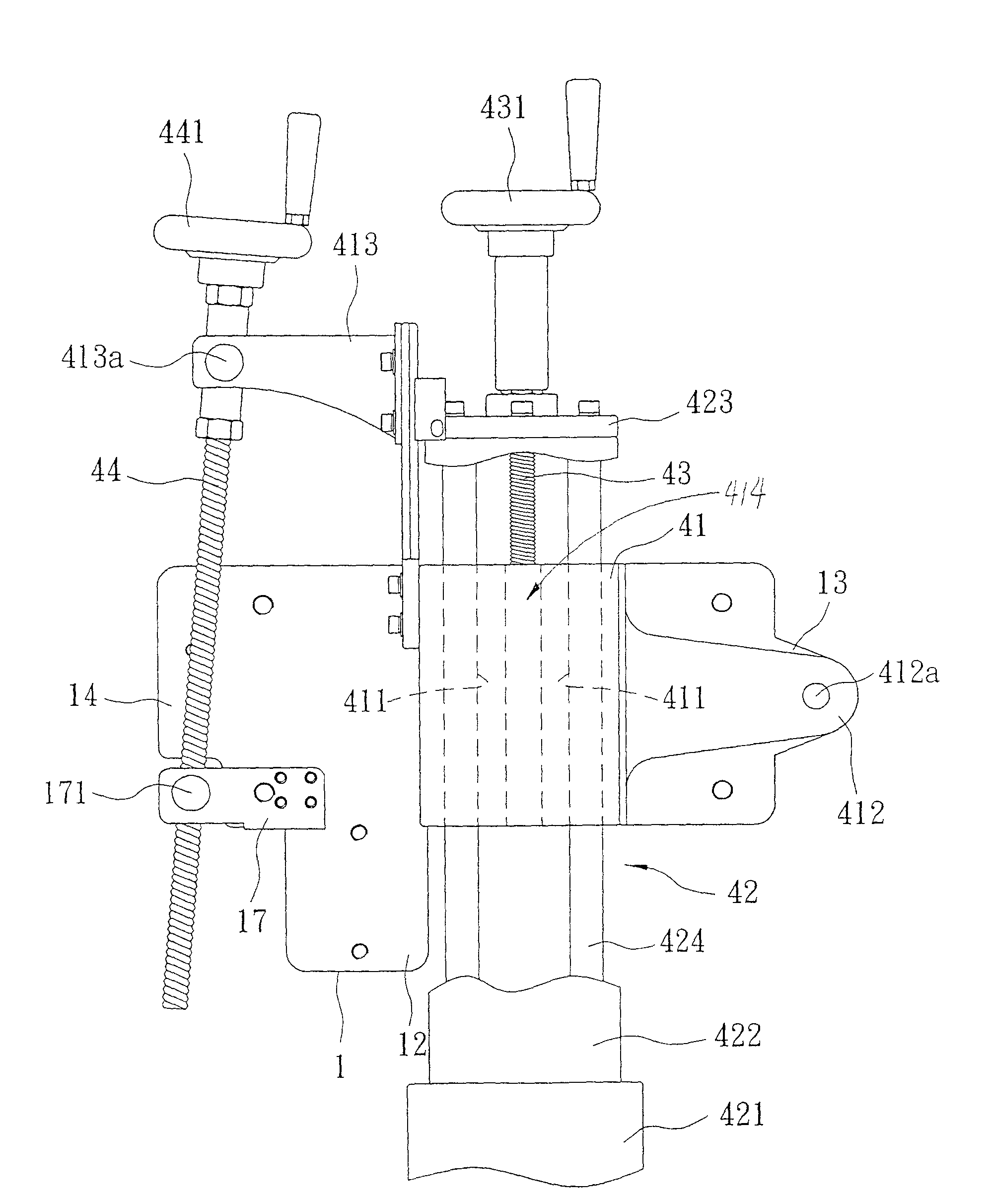 Adjustable lens grinding device according to lens centre and arc radius