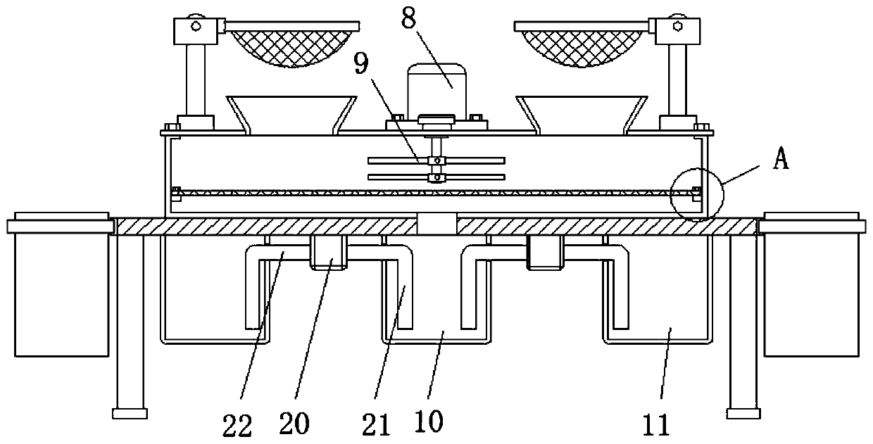 Self-cleaning recycling device for domestic wastewater treatment