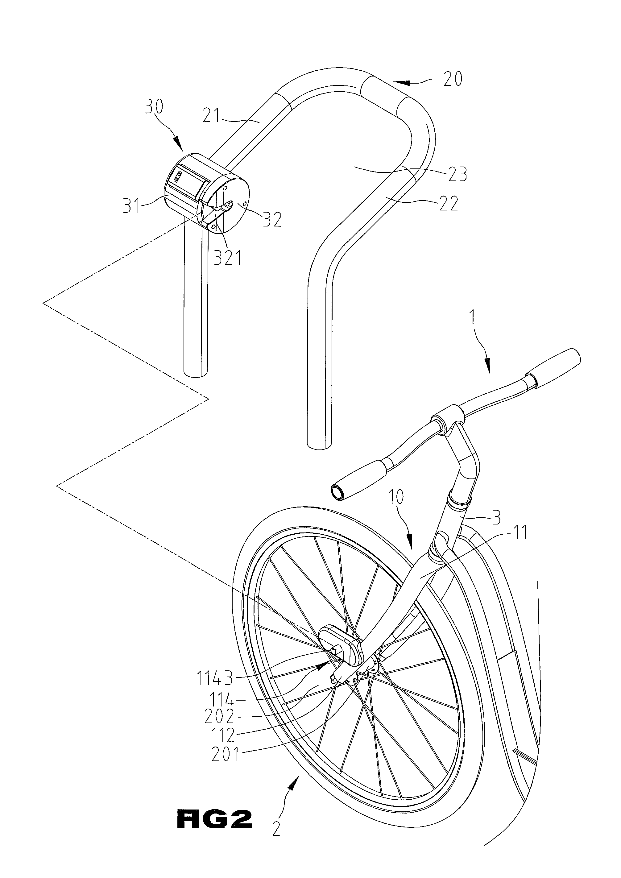 Combination of Fixture Member for Bicycle and Locking Apparatus for Bicycle Parking Rack