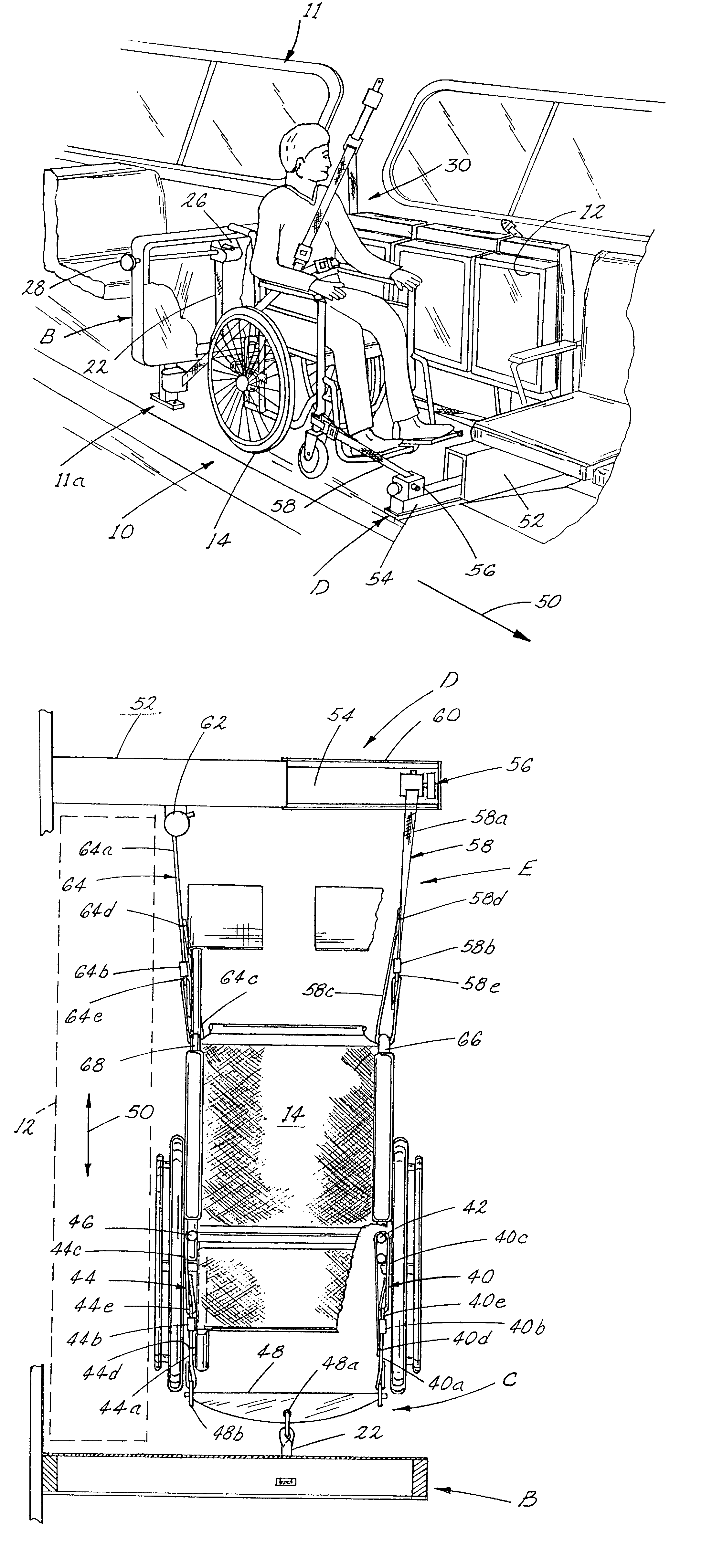 Wheelchair restraint system for a transportation vehicle