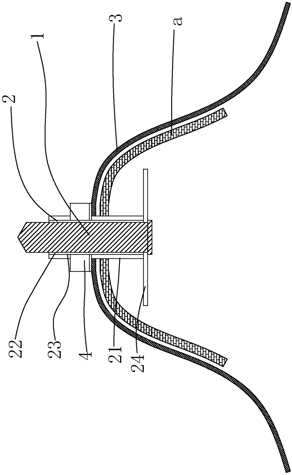 Flap supporting structure of artificial cochlea implant