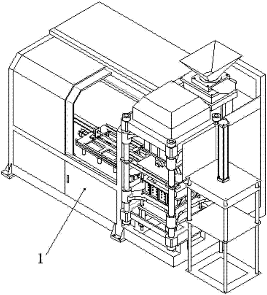 Sand discharging box of horizontal boxless moulding machine
