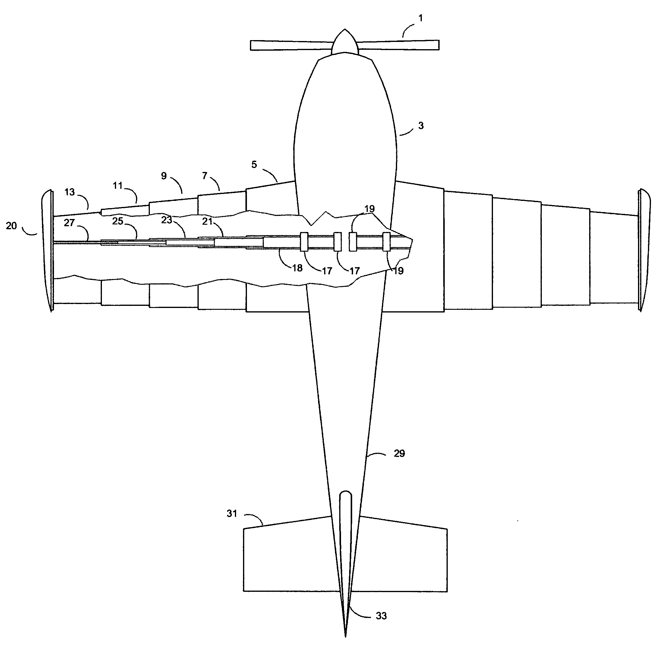 Telescoping wing and airfoil control mechanism