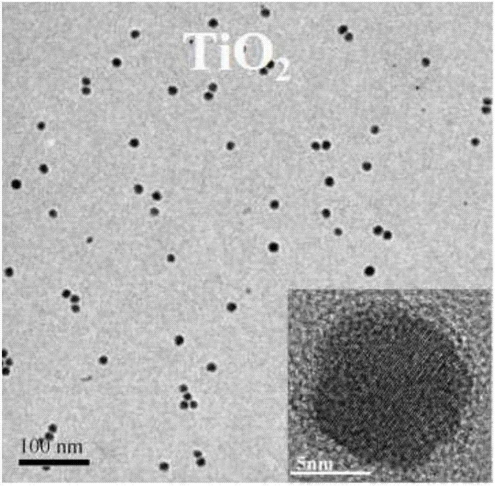 Preparation method and application of water-soluble titanium dioxide nanoparticles