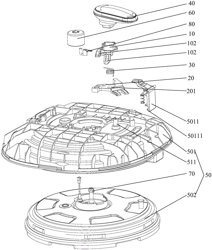 Cover opening device for electric pressure cooker and electric pressure cooker