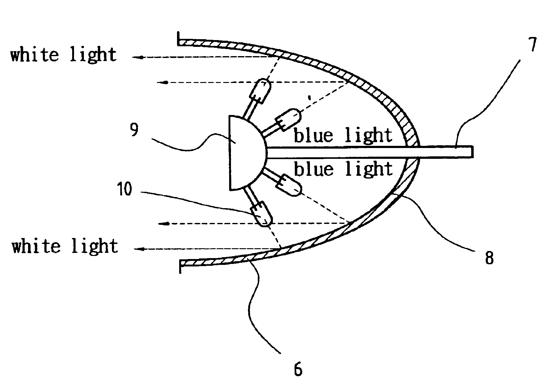 Device of white light-emitting diode