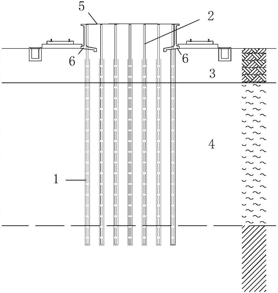 Soft soil area railway station platform subsidence mini-pile repairing structure and construction method