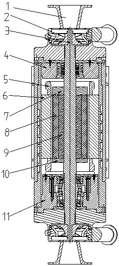 Vertical permanent-magnet suspension waste-heat power generator