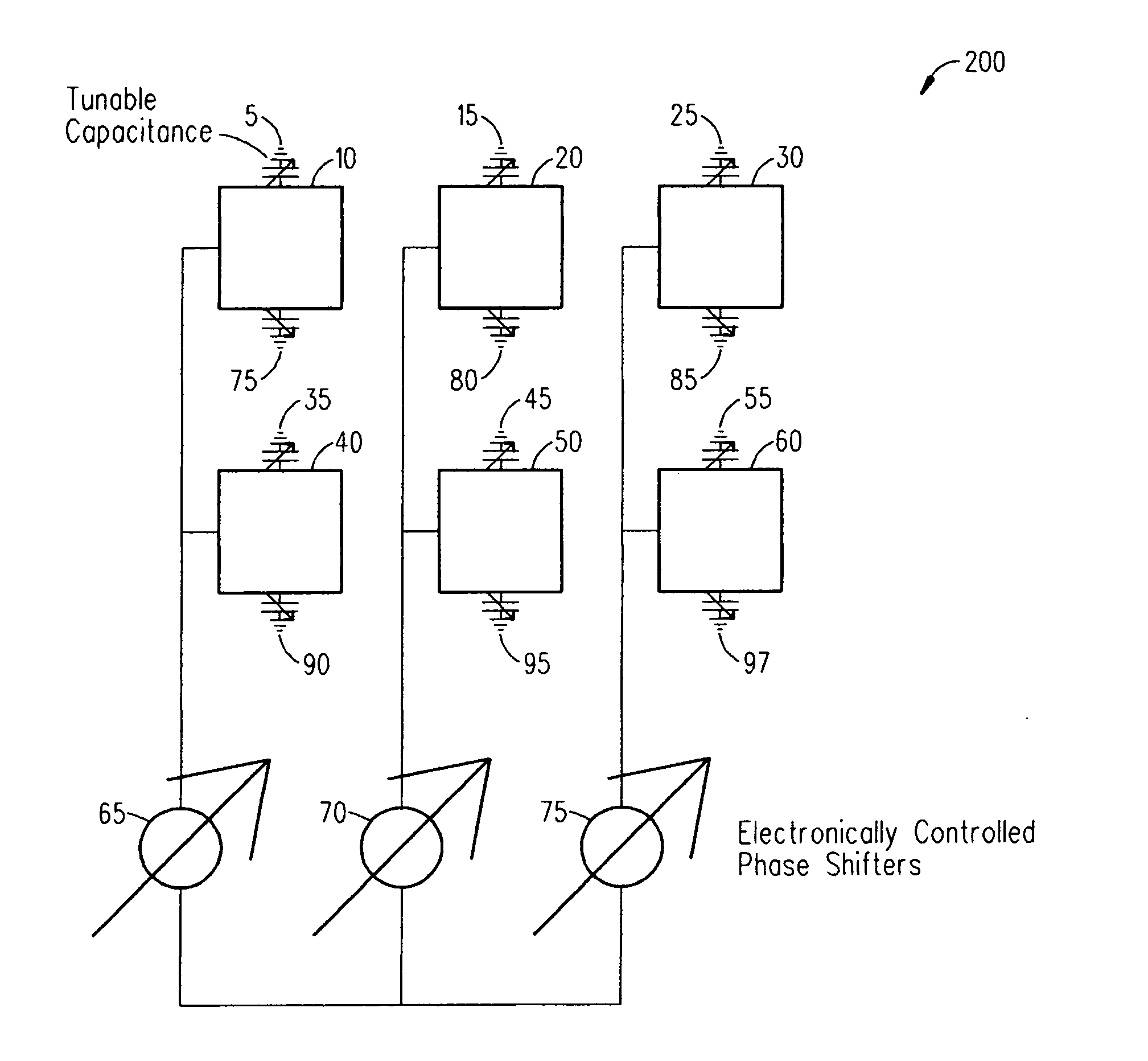 Frequency agile, directive beam patch antennas