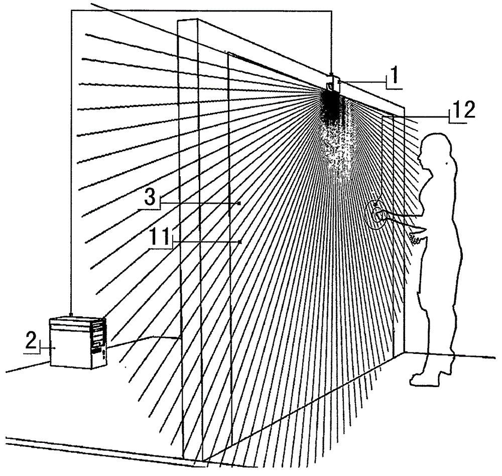 Frameless multipoint touch man-machine interaction method and system based on radar eye