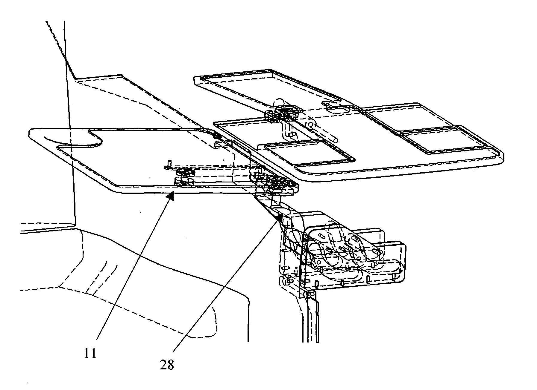 Table apparatus for a vehicle seat