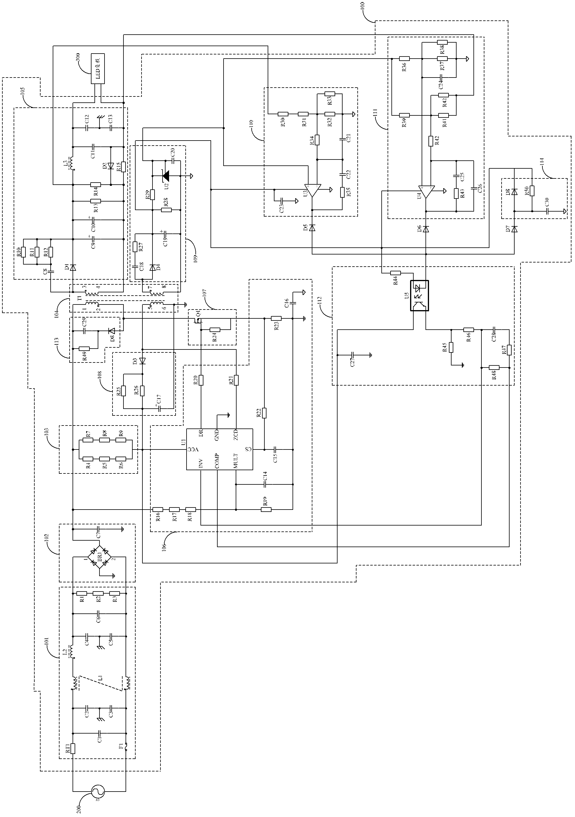 Light-emitting diode (LED) driving circuit and LED lamp