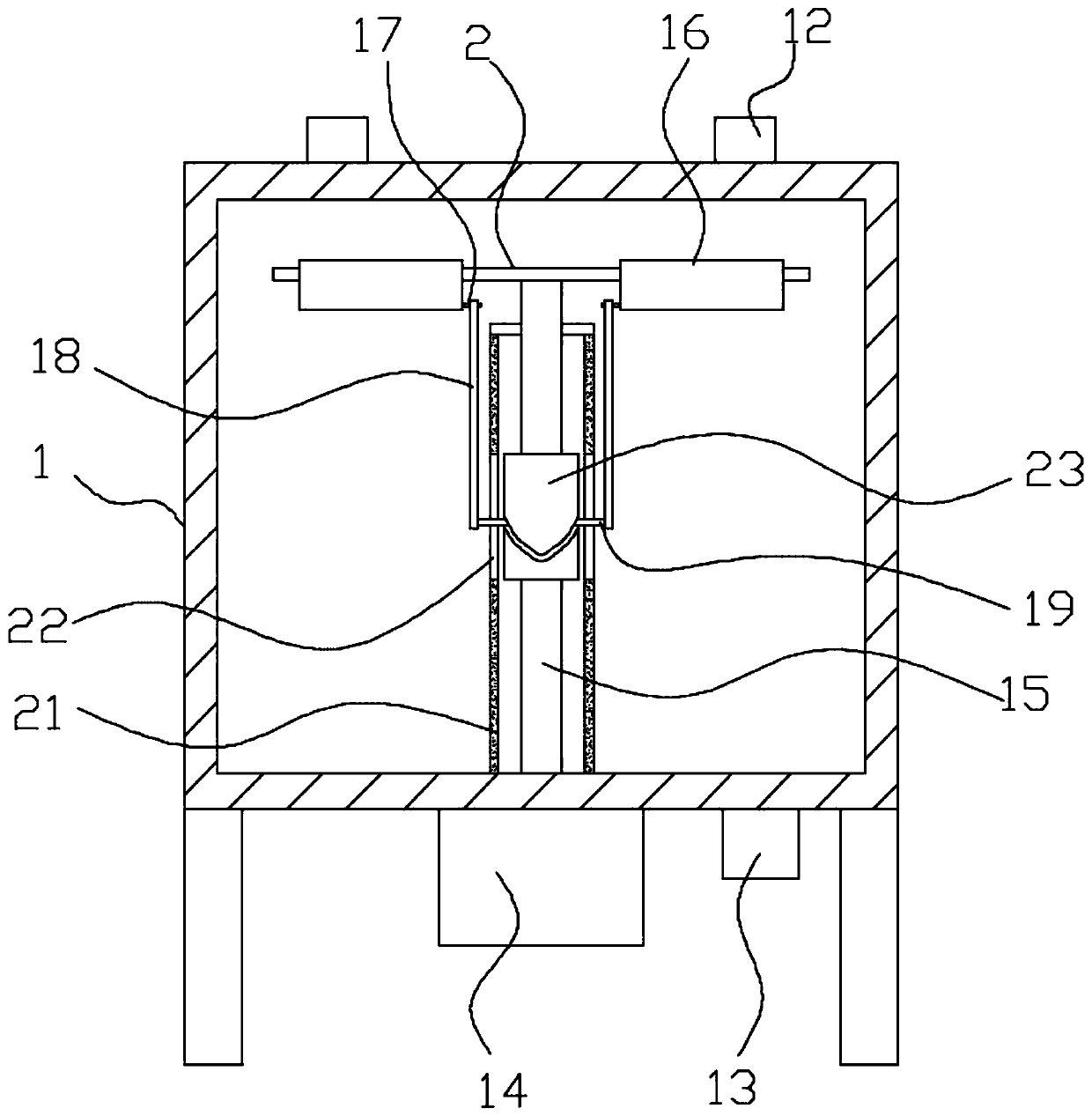 Stirring device for powder material mixing