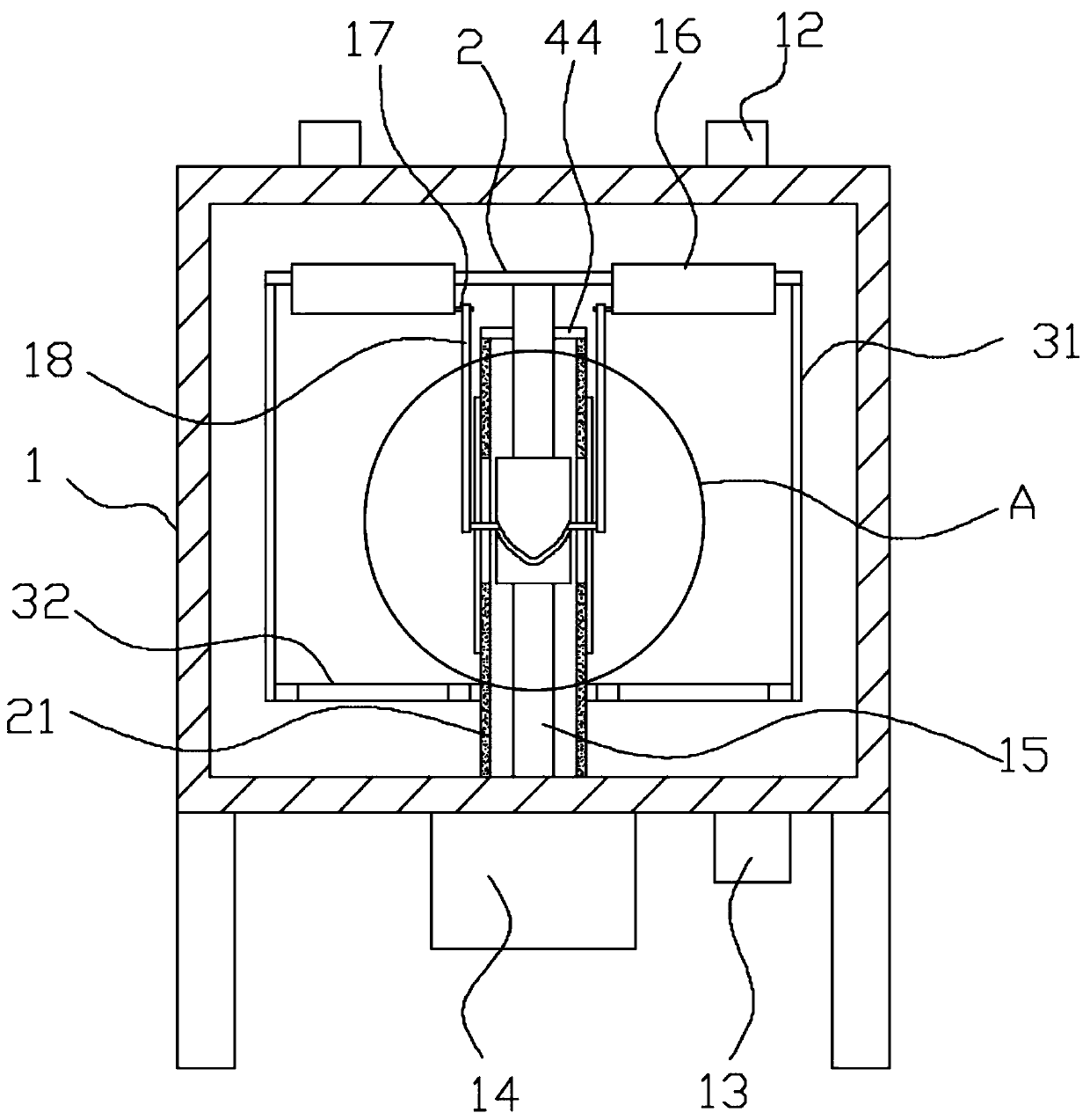 Stirring device for powder material mixing