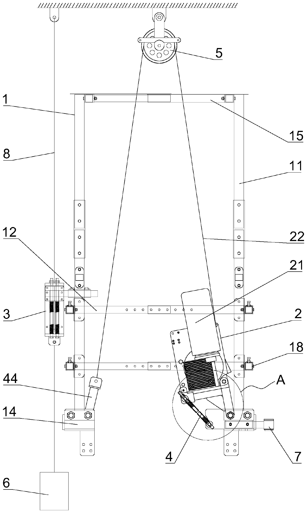 Mounting equipment for machine-room-less elevator