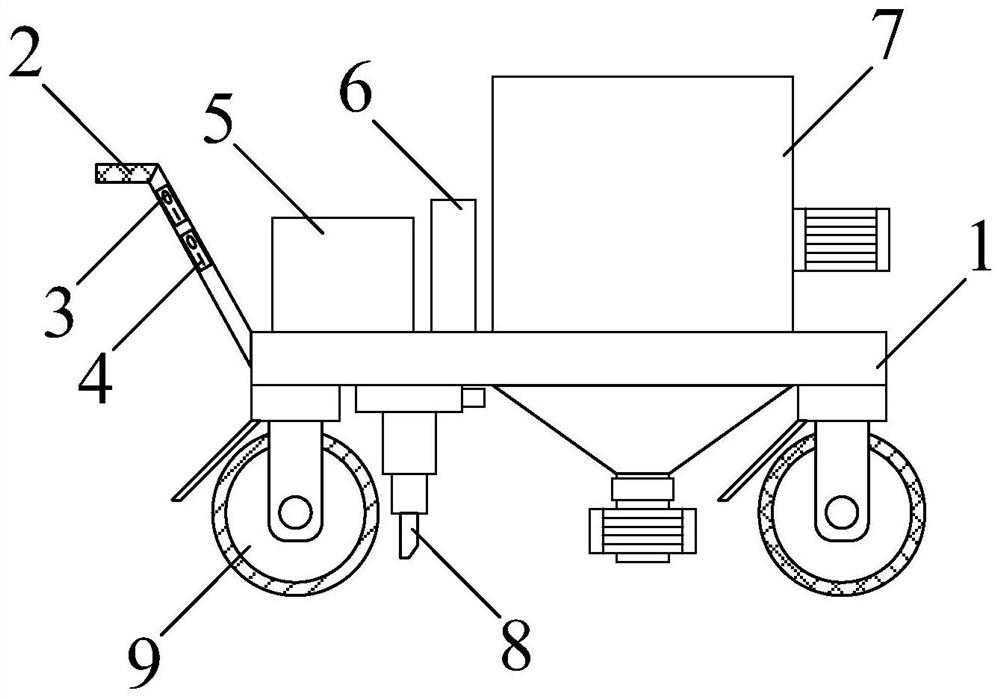 Blanking and scraping device for road paving