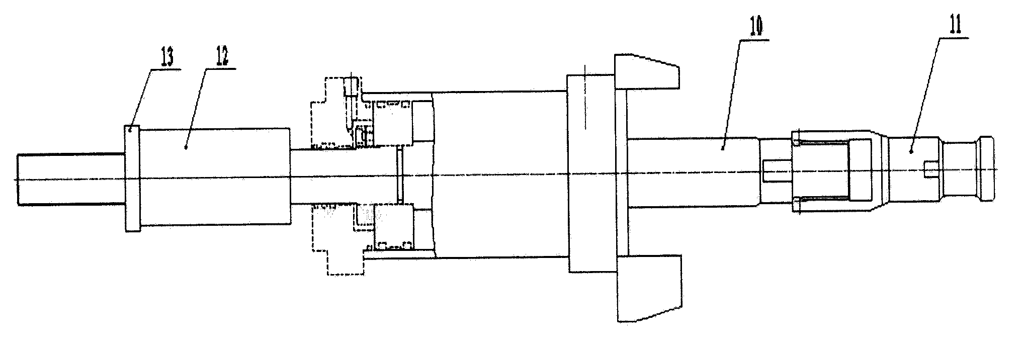 Die-assembling mechanism in hollow plastic molding machine