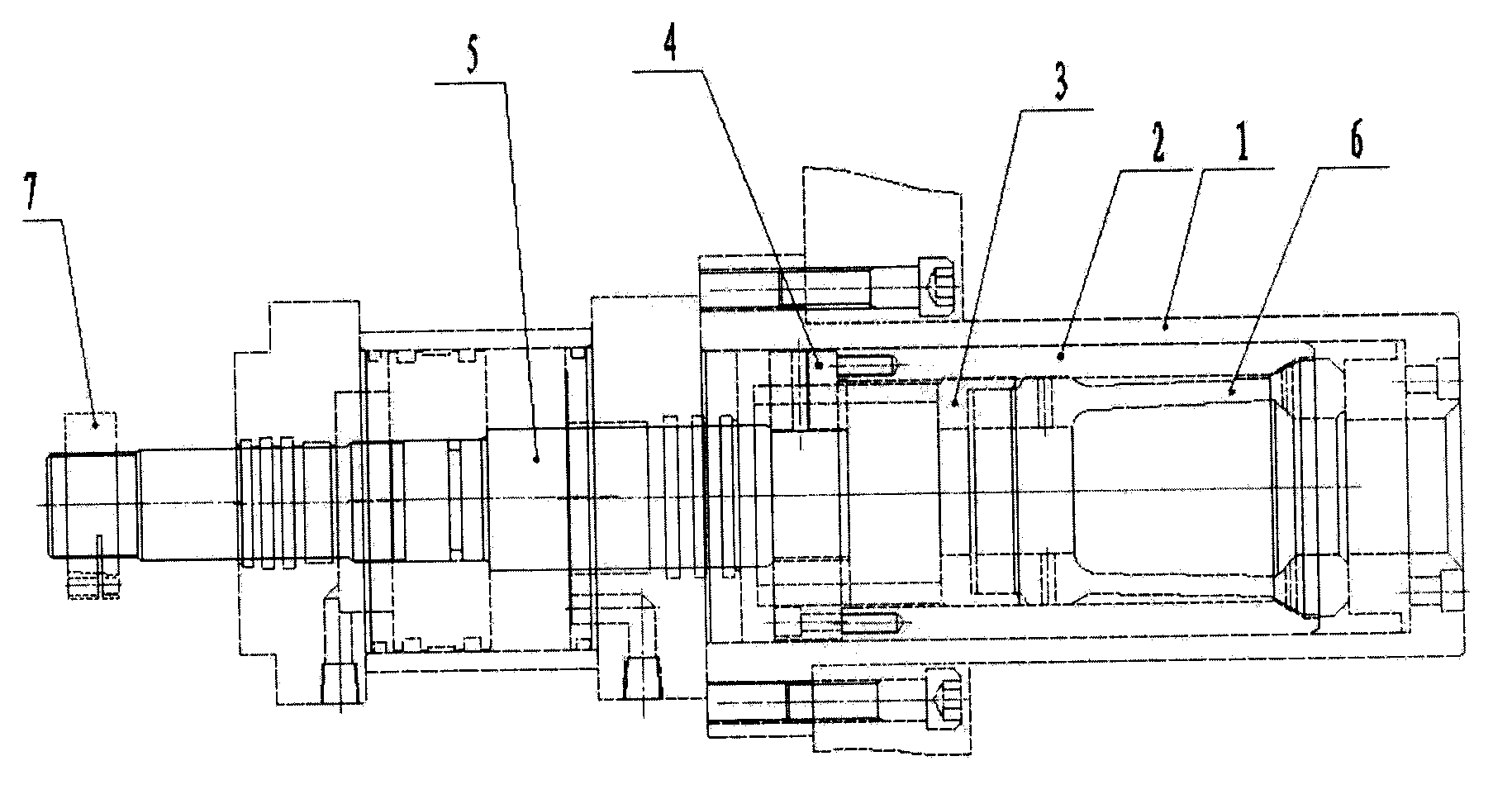 Die-assembling mechanism in hollow plastic molding machine