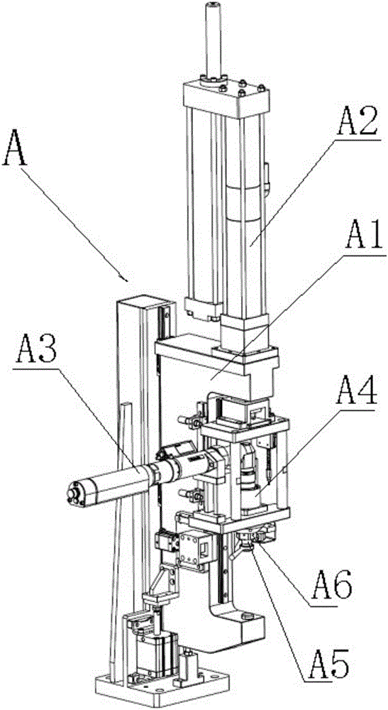 Integrated screwing and riveting mechanism for steering engine adjusting nut and application method of integrated screwing and riveting mechanism