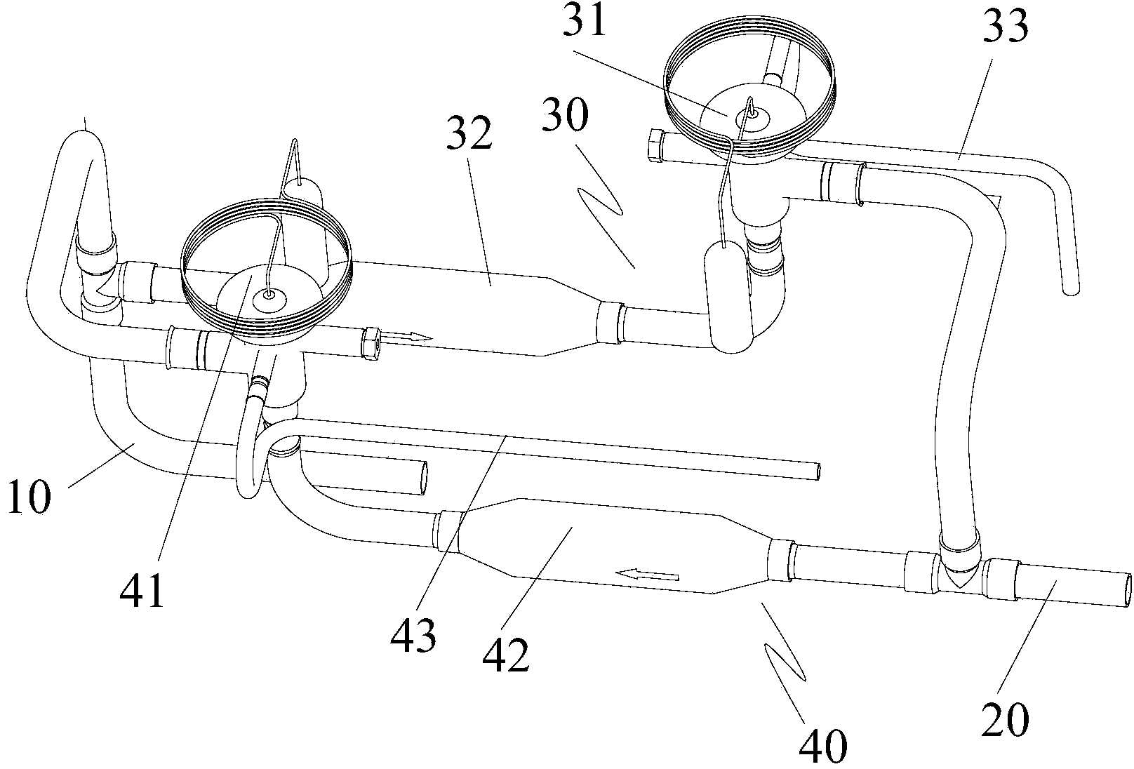 Expansion valve throttling structure and heat pump system containing same