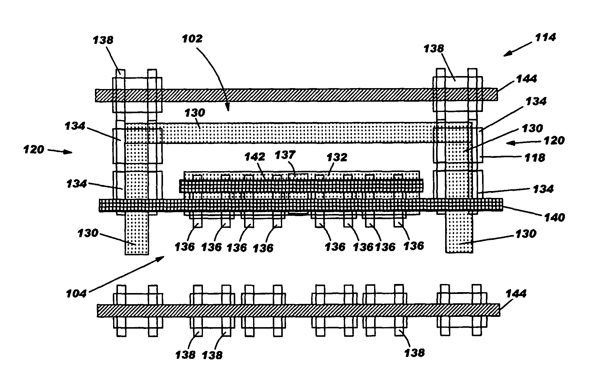 Multiple supply gate array backfill structure