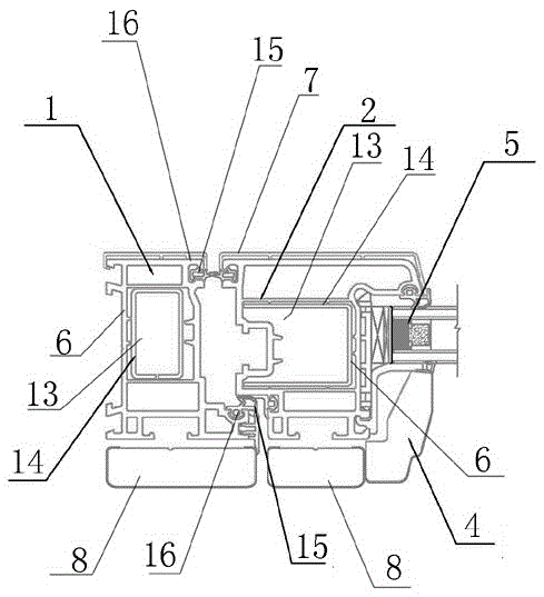 Door and window system with hinged window structure