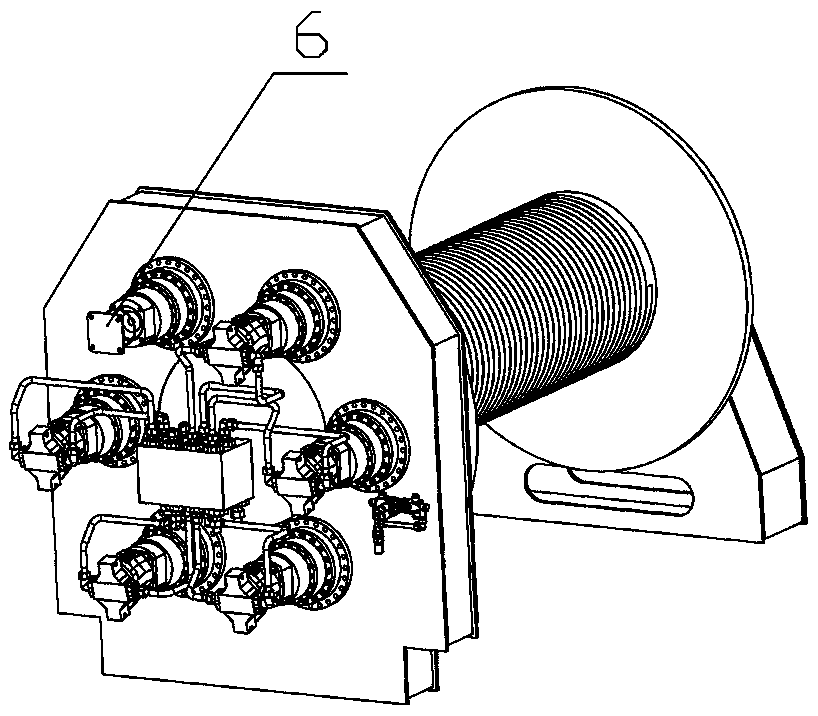 A hydraulic winch drive mechanism